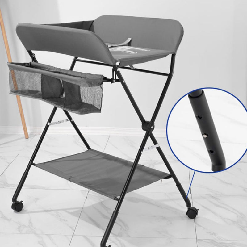 Contemporary Baby Changing Table with Storage Basket and Safety Belt