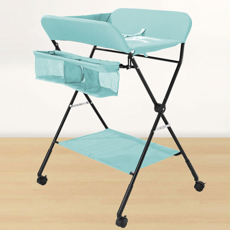 Contemporary Baby Changing Table with Storage Basket and Safety Belt