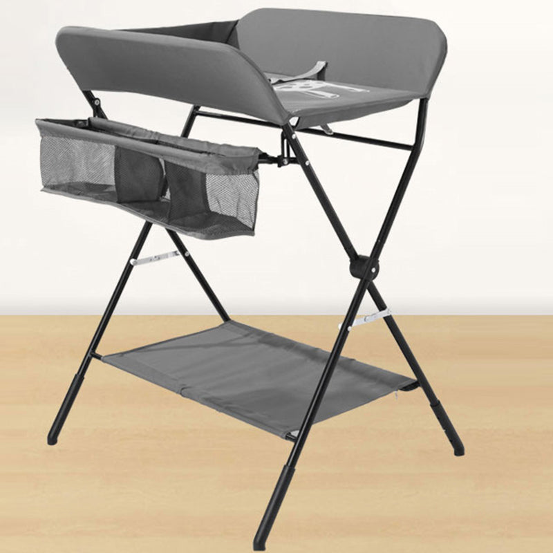 Contemporary Baby Changing Table with Storage Basket and Safety Belt
