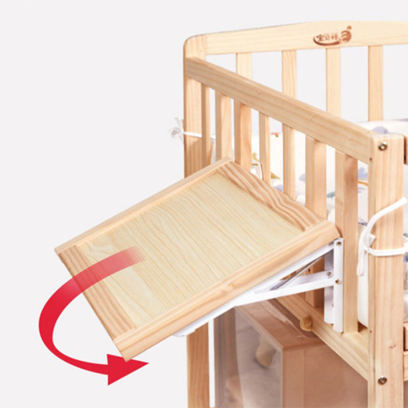 Solid Wood Baby Changing Table Flat Top with Storage Shelf for 0-1 Years Old