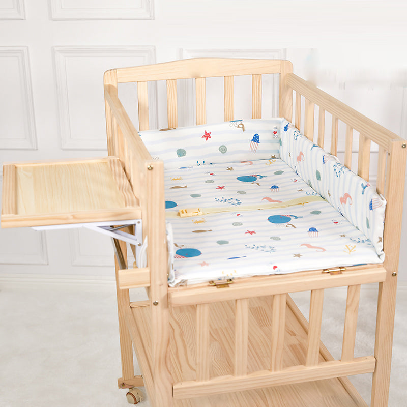 Solid Wood Baby Changing Table Flat Top with Storage Shelf for 0-1 Years Old