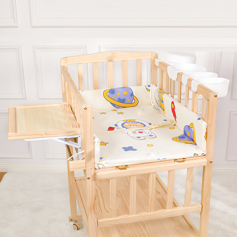 Solid Wood Baby Changing Table Flat Top with Storage Shelf for 0-1 Years Old