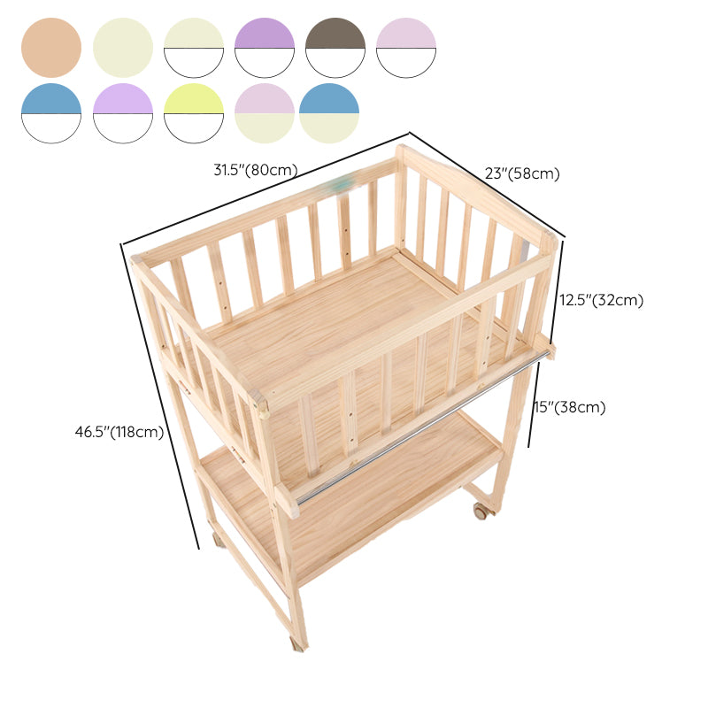 Solid Wood Baby Changing Table Flat Top with Storage Shelf for 0-1 Years Old