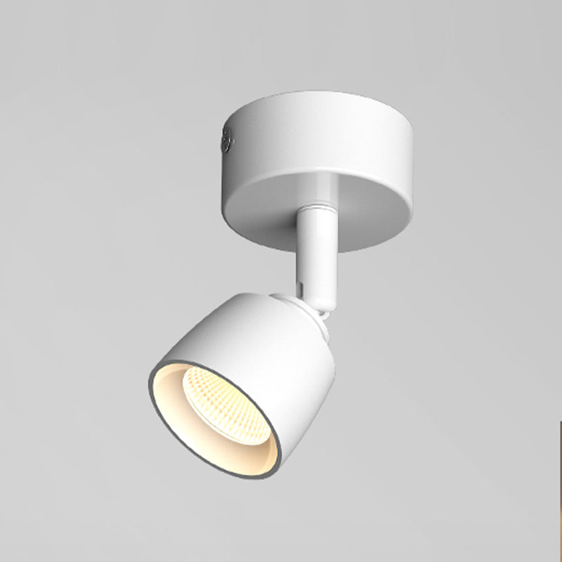 Contemporary 1 - Light Semi Flush Mount Adjustable Ceiling Flush in Black / White