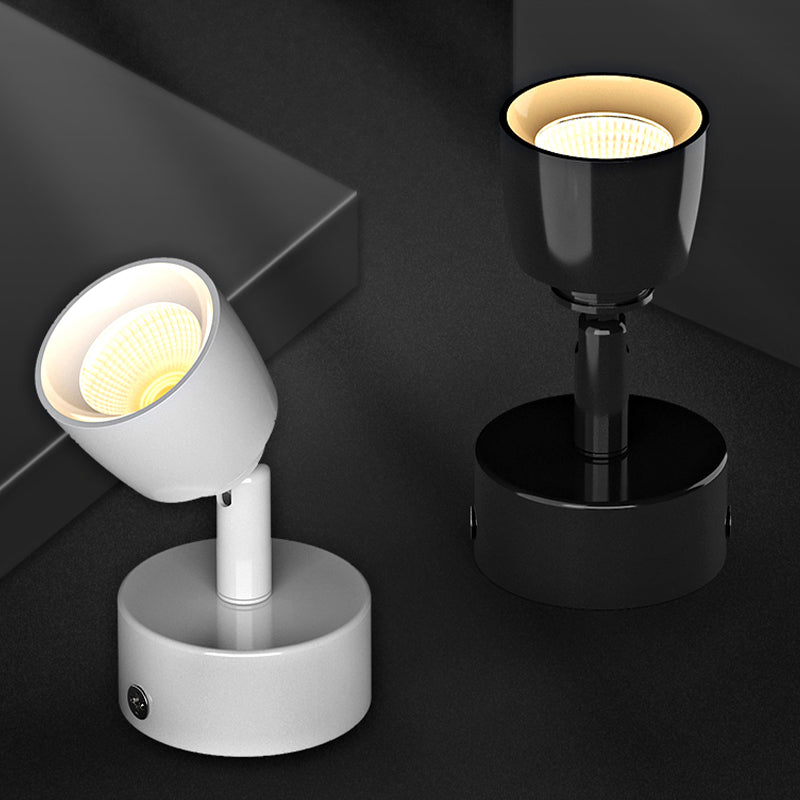 Contemporary 1 - Light Semi Flush Mount Adjustable Ceiling Flush in Black / White