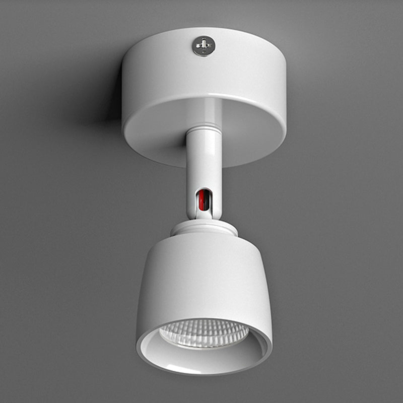 Contemporary 1 - Light Semi Flush Mount Adjustable Ceiling Flush in Black / White