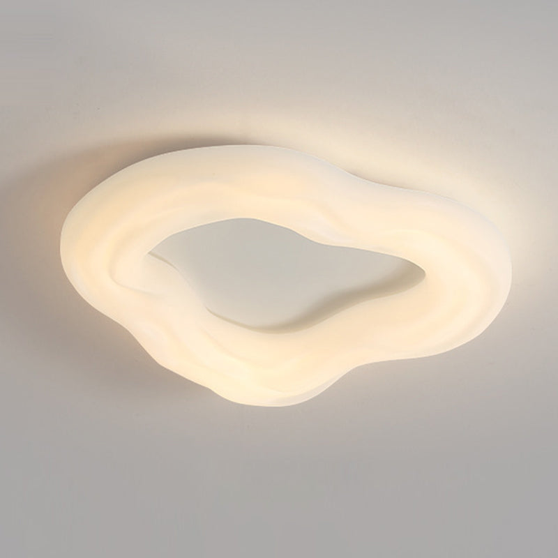 LED Cloud Shape Ceiling Flush Mount in Ivory White Contemporary Ceiling Flush
