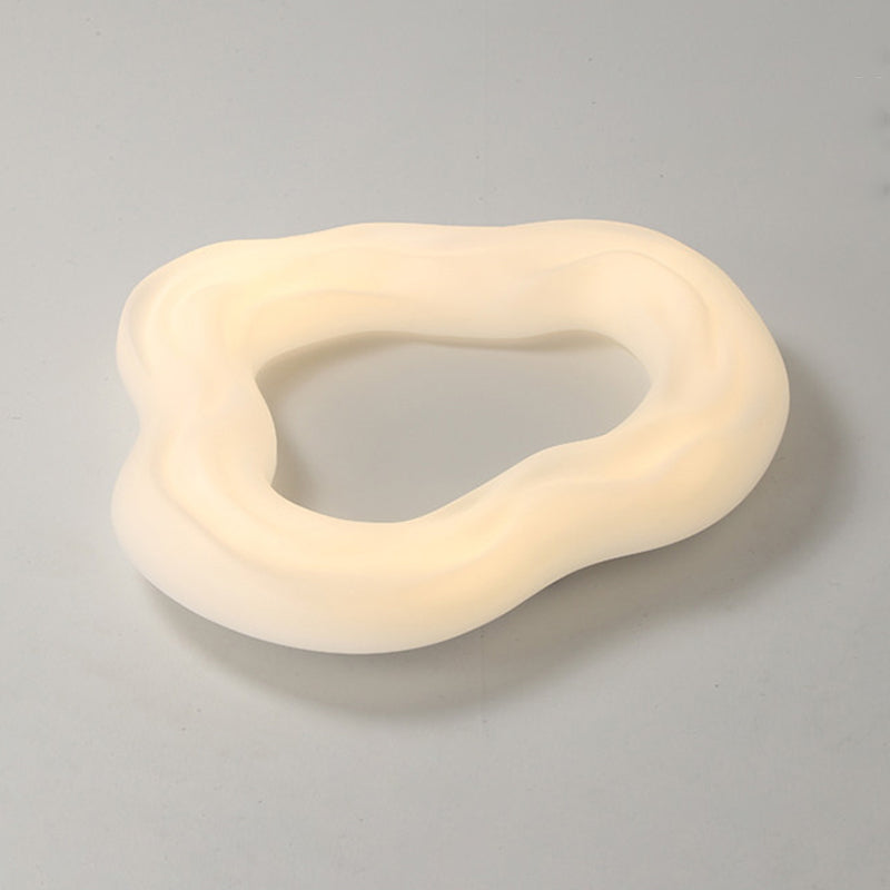 LED Cloud Shape Ceiling Flush Mount in Ivory White Contemporary Ceiling Flush