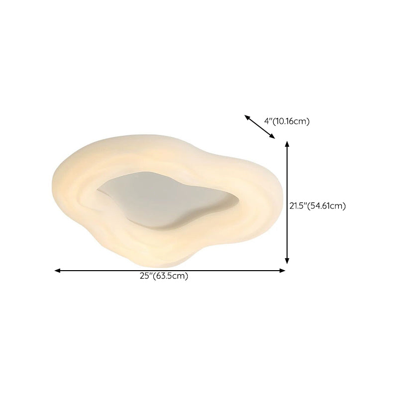 LED Cloud Shape Ceiling Flush Mount in Ivory White Contemporary Ceiling Flush