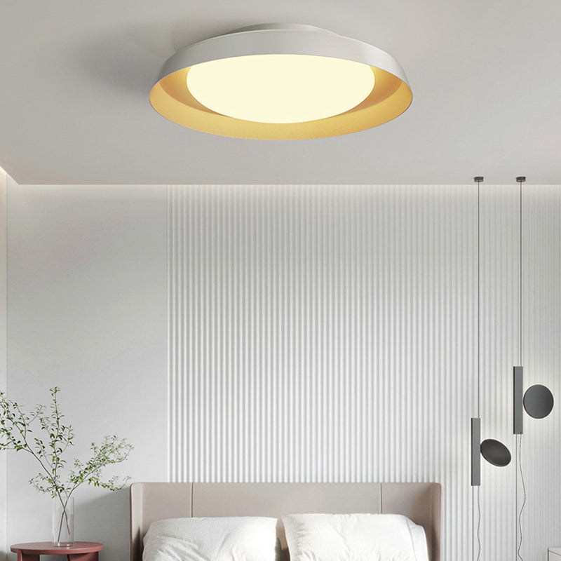 Modern 1 - Light Ceiling Flush Mount Iron & Acrylic LED Flush in Black / White