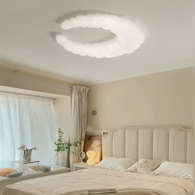 Crescent LED Flush Mount Acrylic Contemporary Ceiling Flush in Ivory White