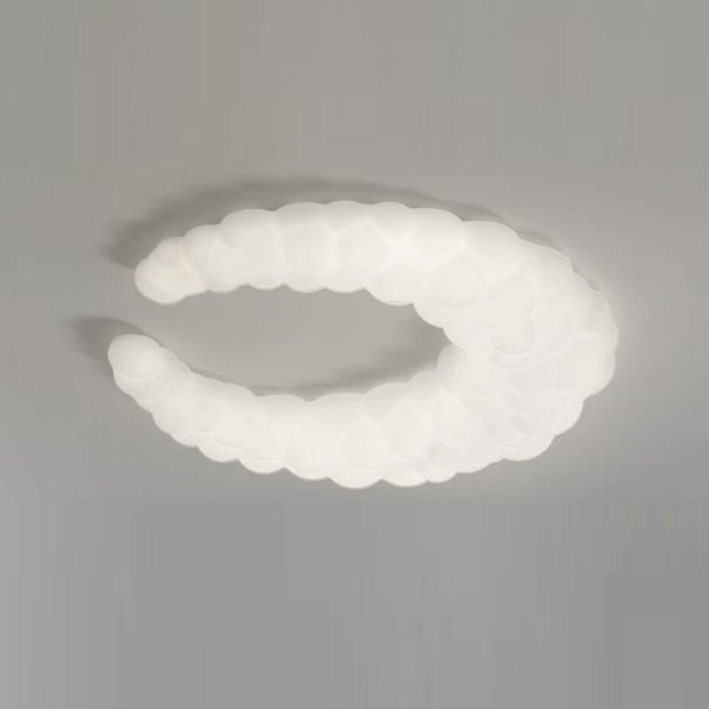 Crescent LED Flush Mount Acrylic Contemporary Ceiling Flush in Ivory White