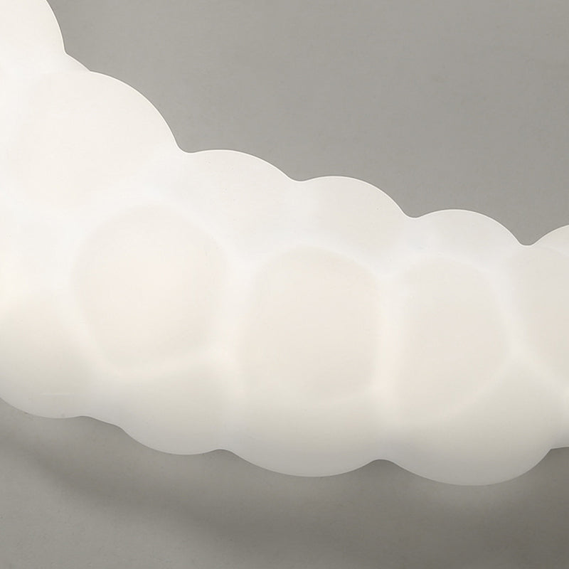 Crescent LED Flush Mount Acrylic Contemporary Ceiling Flush in Ivory White