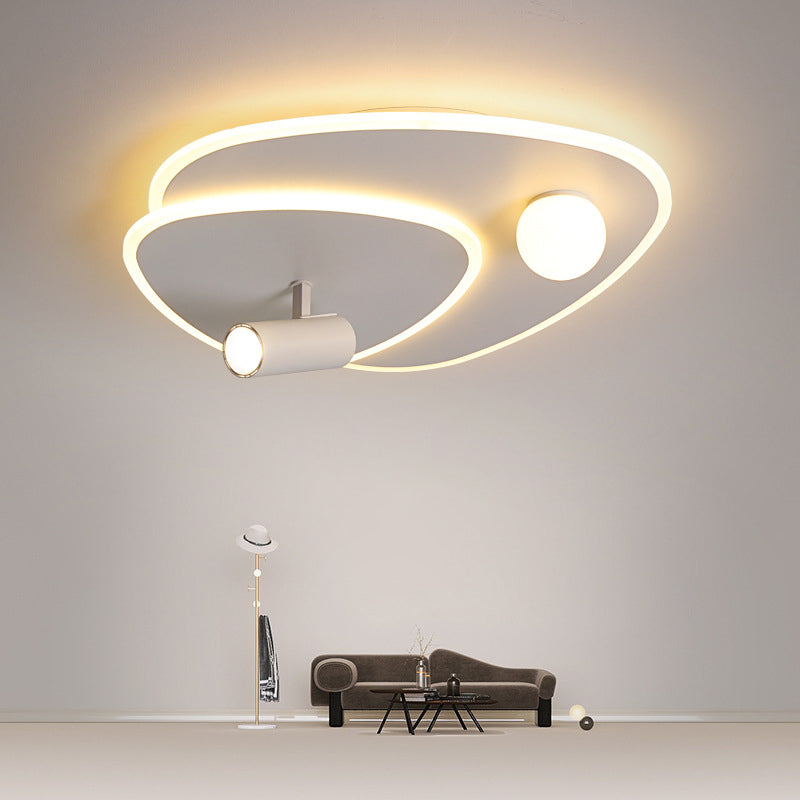 Geometric LED Flush Mount Iron and Acrylic Ceiling Flush with Spotlight