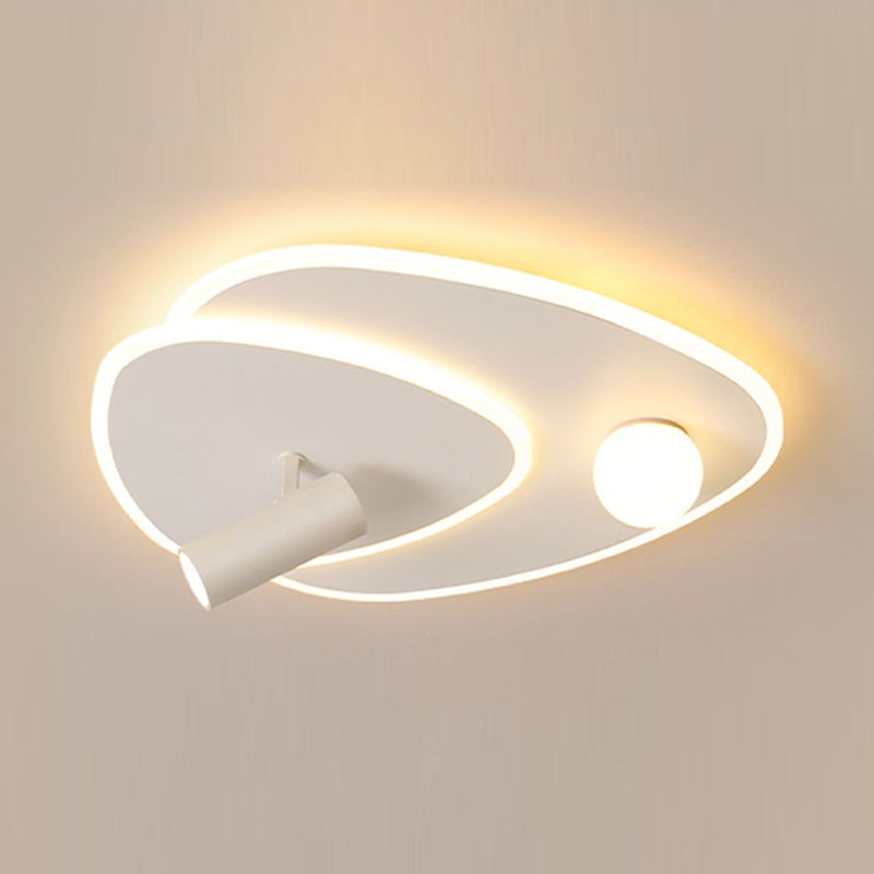 Geometric LED Flush Mount Iron and Acrylic Ceiling Flush with Spotlight