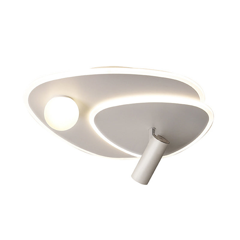 Geometric LED Flush Mount Iron and Acrylic Ceiling Flush with Spotlight