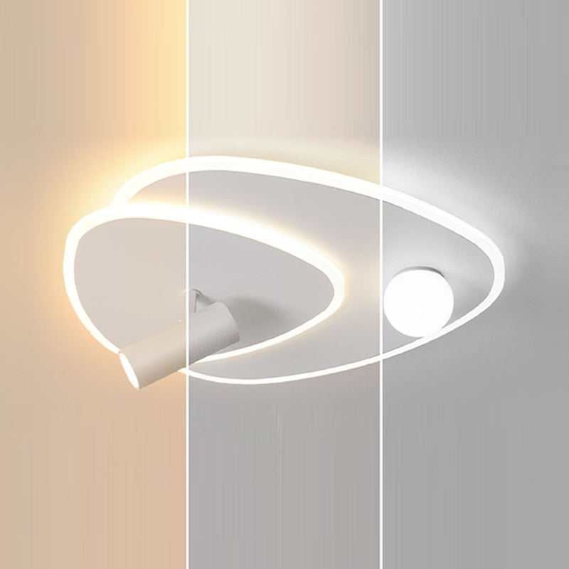 Geometric LED Flush Mount Iron and Acrylic Ceiling Flush with Spotlight