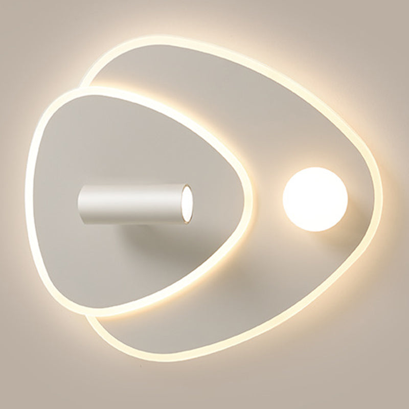 Geometric LED Flush Mount Iron and Acrylic Ceiling Flush with Spotlight