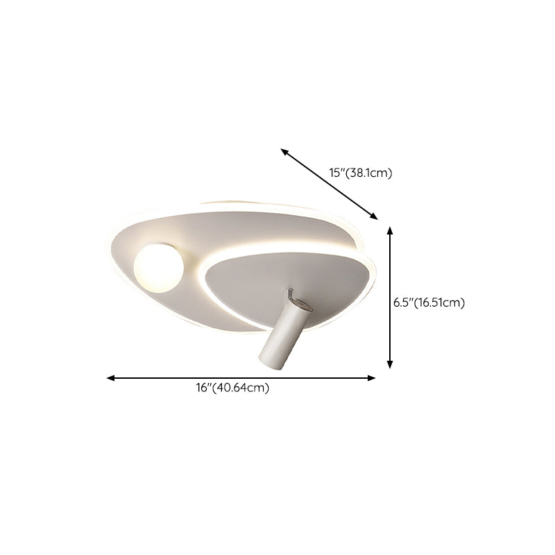 Geometric LED Flush Mount Iron and Acrylic Ceiling Flush with Spotlight