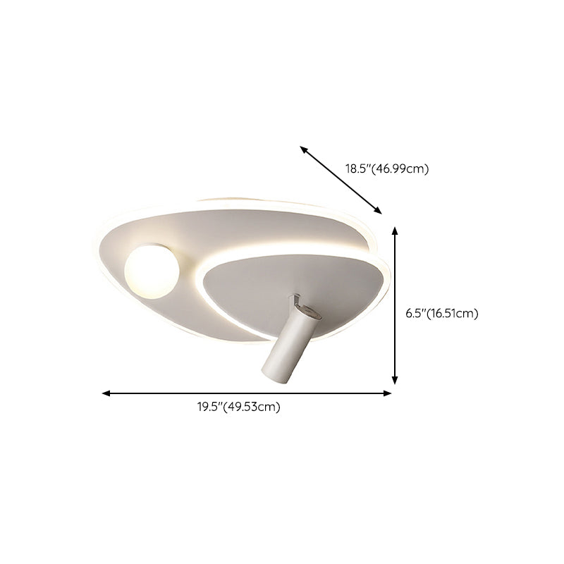 Geometric LED Flush Mount Iron and Acrylic Ceiling Flush with Spotlight