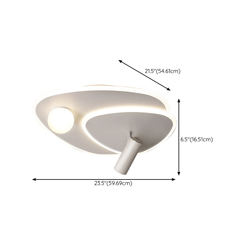Geometric LED Flush Mount Iron and Acrylic Ceiling Flush with Spotlight