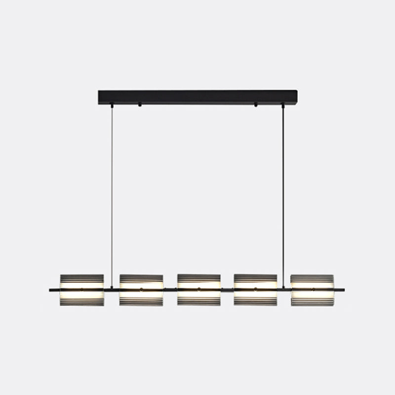 Nordic Style Metal Hanging Lamp Rectangle Shape Island Light Fixture for Bedroom
