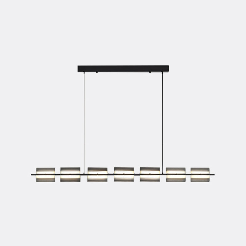 Nordic Style Metal Hanging Lamp Rectangle Shape Island Light Fixture for Bedroom