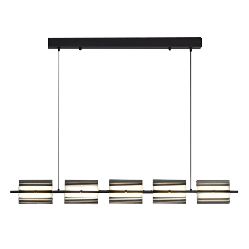 Nordic Style Metal Hanging Lamp Rectangle Shape Island Light Fixture for Bedroom