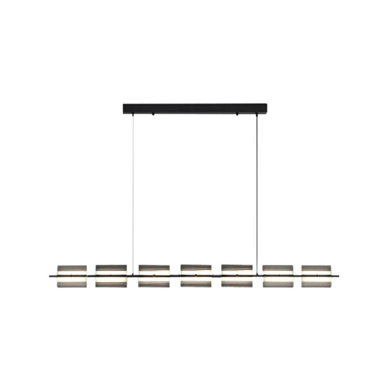 Nordic Style Metal Hanging Lamp Rectangle Shape Island Light Fixture for Bedroom