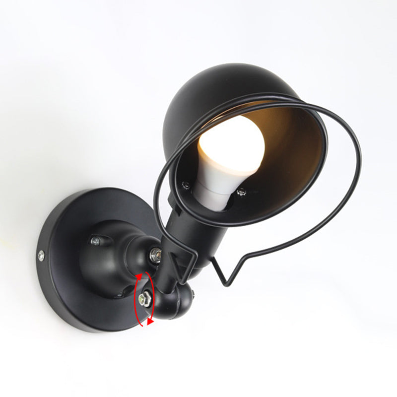 Modern Wall Sconce Dome Shape Wall Light with Metal Shade for Living Room