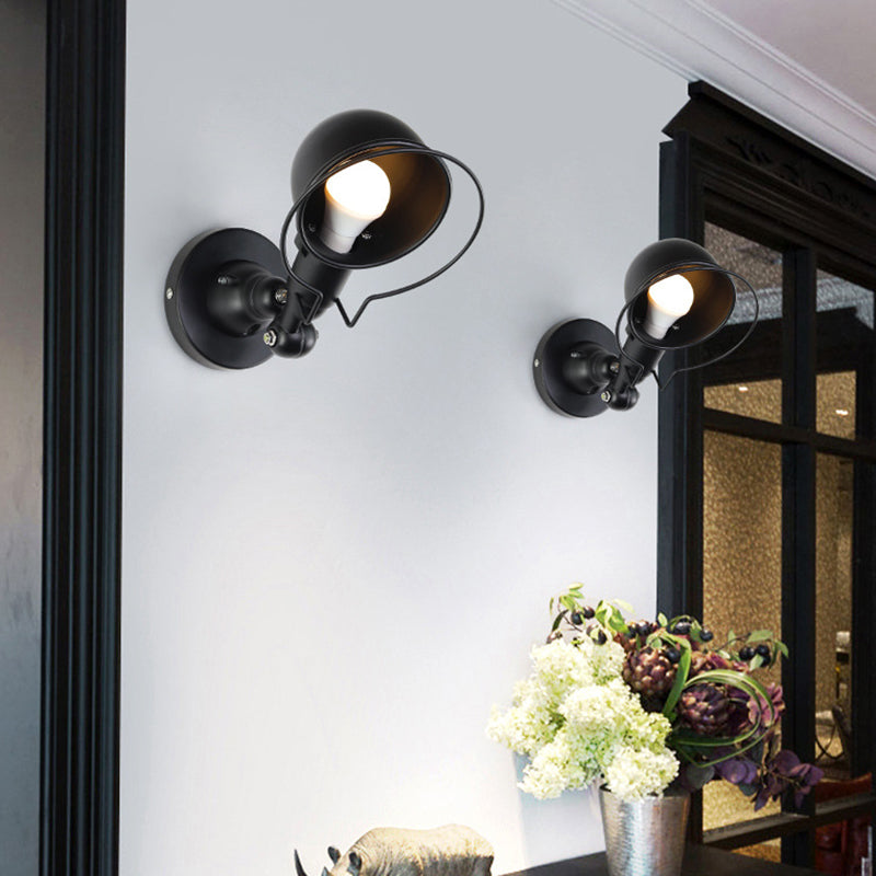 Modern Wall Sconce Dome Shape Wall Light with Metal Shade for Living Room