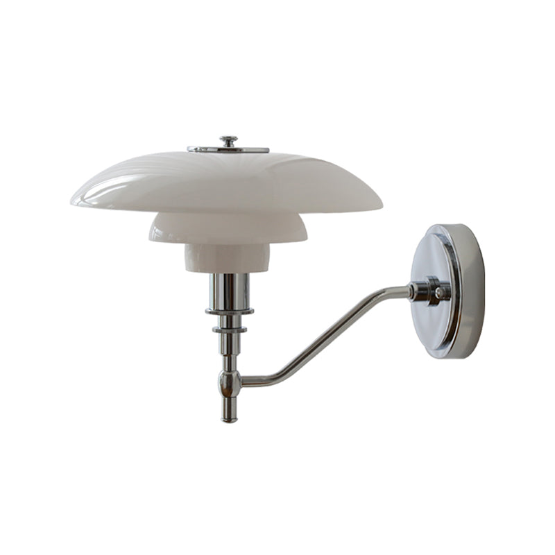 Industrial White Shade Wall Mounted Sconce Glass Shade Wall Lights for Bedroom