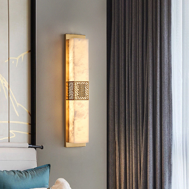 Contemporary Wall Sconce Marble Shade Wall Light Fixture for Living Room