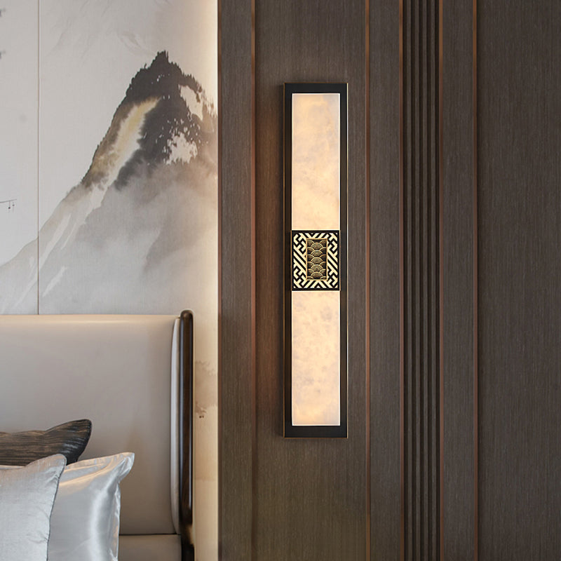 Contemporary Wall Sconce Marble Shade Wall Light Fixture for Living Room