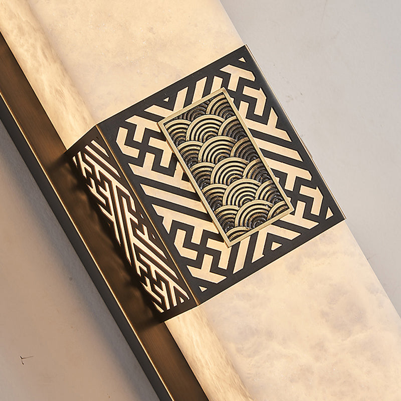 Contemporary Wall Sconce Marble Shade Wall Light Fixture for Living Room