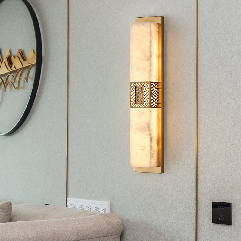 Contemporary Wall Sconce Marble Shade Wall Light Fixture for Living Room