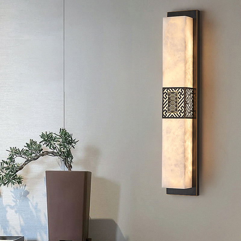 Contemporary Wall Sconce Marble Shade Wall Light Fixture for Living Room