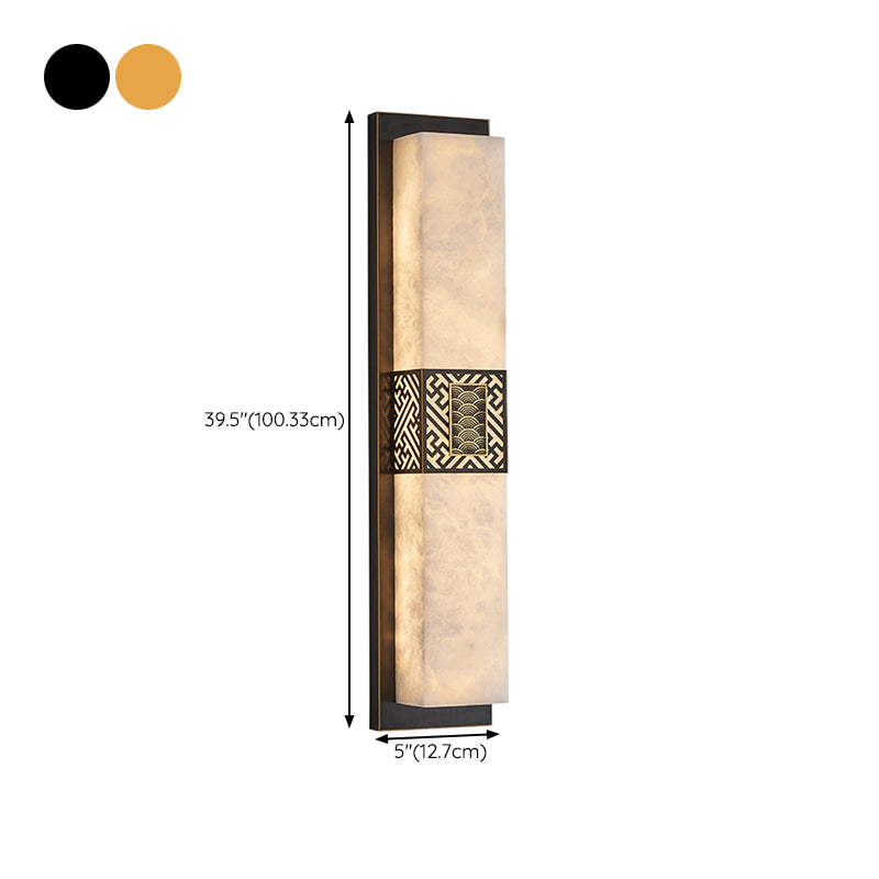 Contemporary Wall Sconce Marble Shade Wall Light Fixture for Living Room