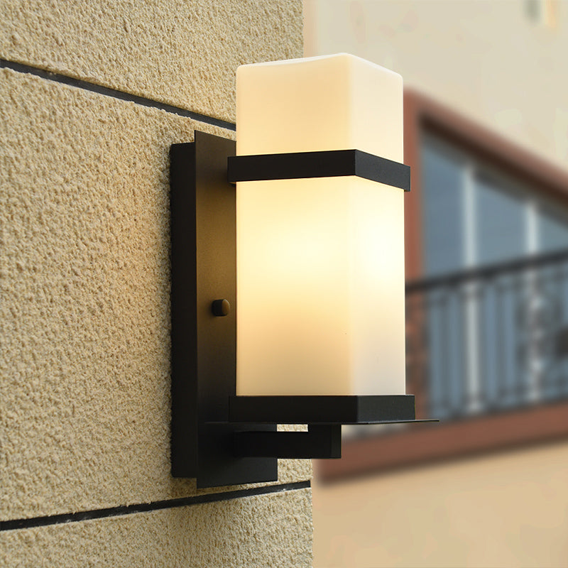 Contemporary Wall Sconce Glass Outdoor Wall Light Fixture for Courtyard