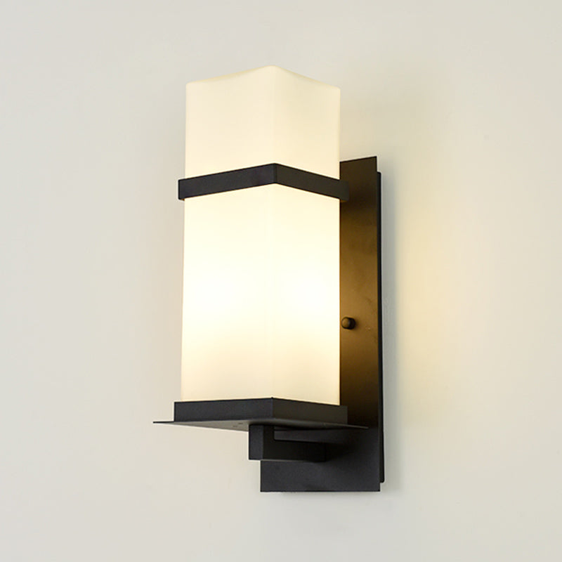 Contemporary Wall Sconce Glass Outdoor Wall Light Fixture for Courtyard