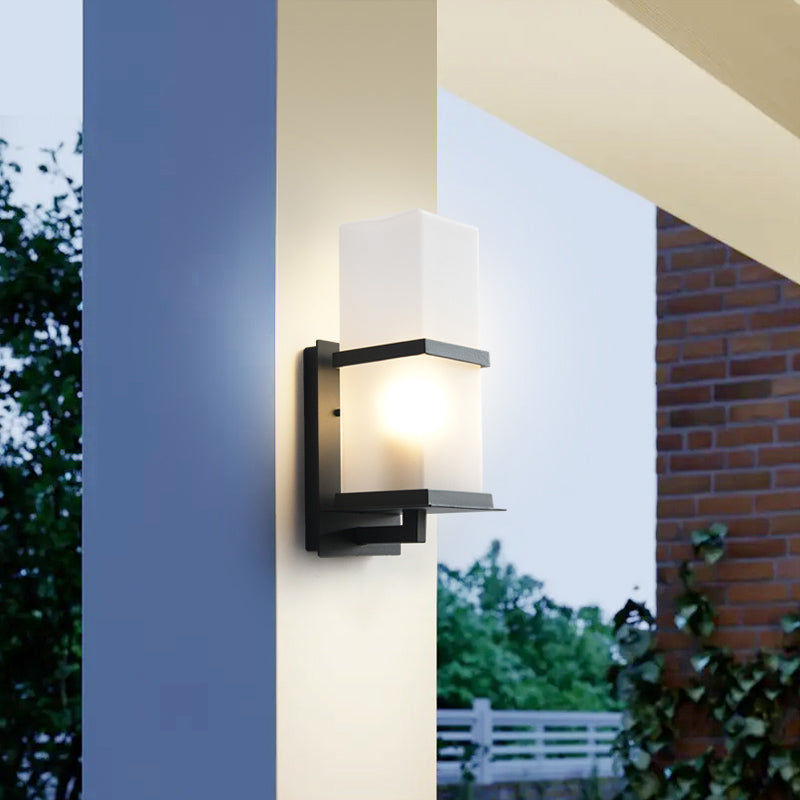 Contemporary Wall Sconce Glass Outdoor Wall Light Fixture for Courtyard