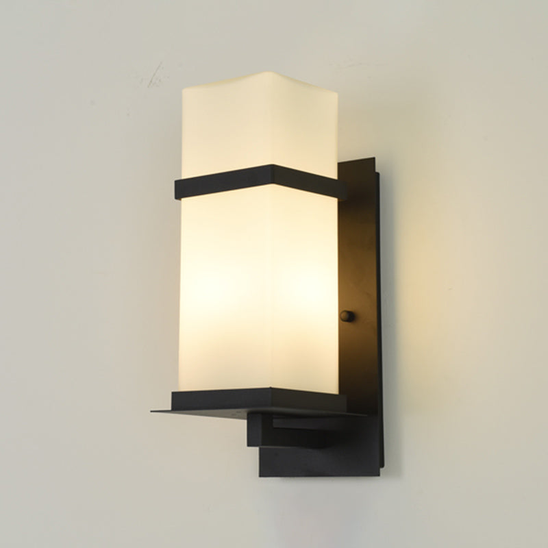 Contemporary Wall Sconce Glass Outdoor Wall Light Fixture for Courtyard