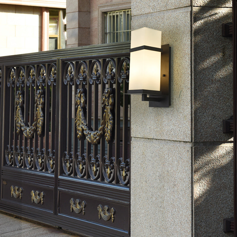 Contemporary Wall Sconce Glass Outdoor Wall Light Fixture for Courtyard