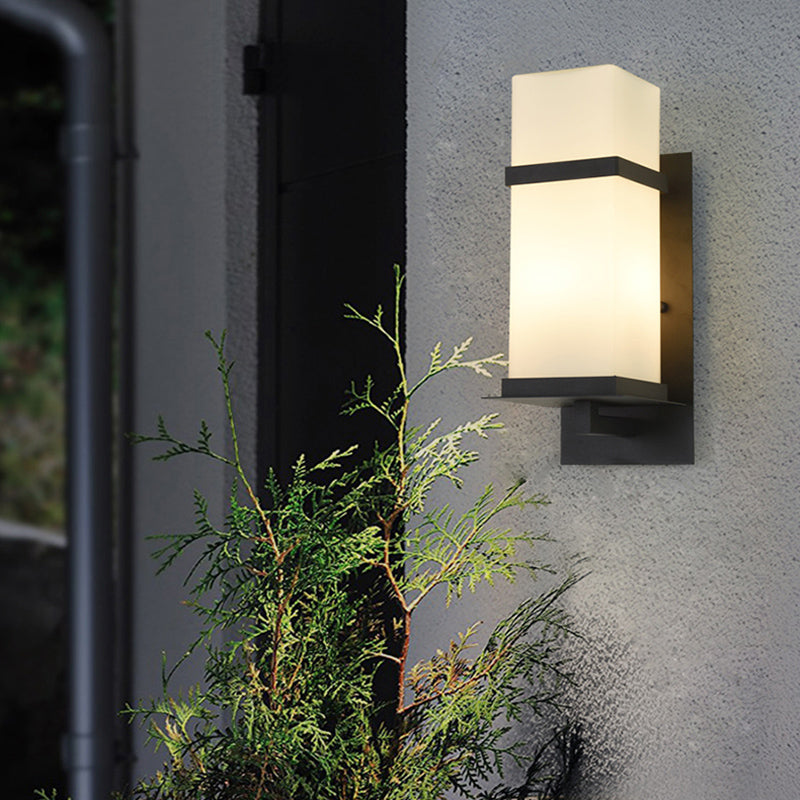 Contemporary Wall Sconce Glass Outdoor Wall Light Fixture for Courtyard