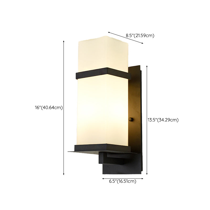 Contemporary Wall Sconce Glass Outdoor Wall Light Fixture for Courtyard