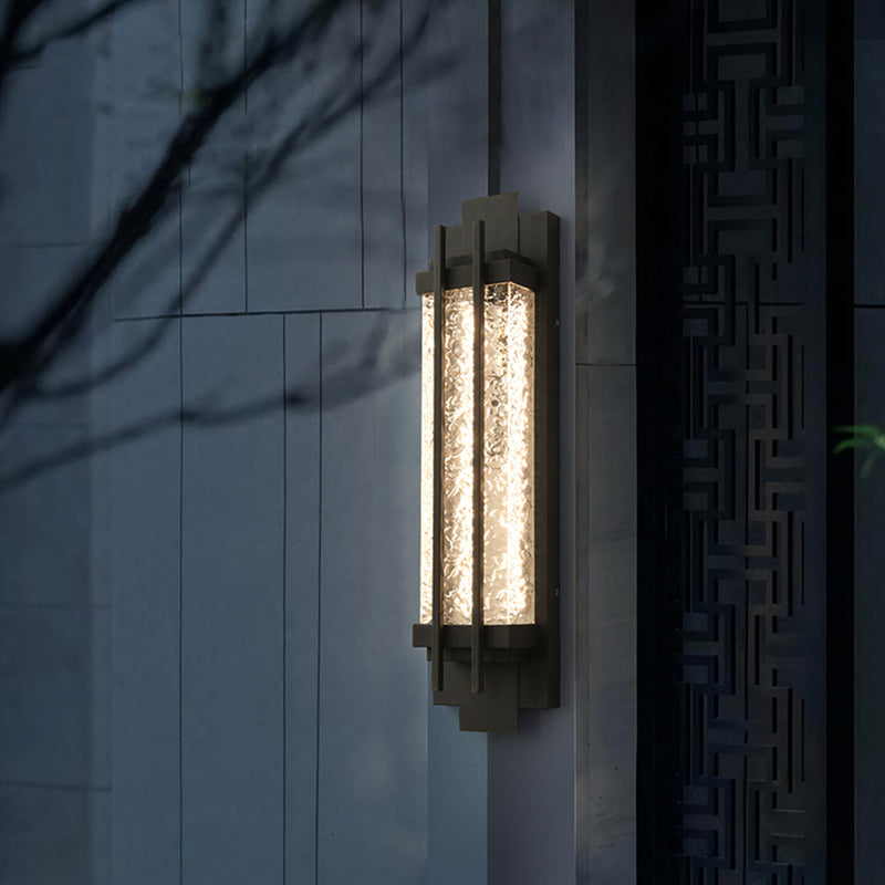 Contemporary Wall Sconce Black Outdoor Wall Light Fixture for Courtyard