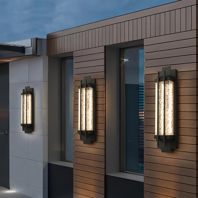 Contemporary Wall Sconce Black Outdoor Wall Light Fixture for Courtyard