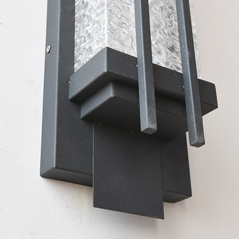 Contemporary Wall Sconce Black Outdoor Wall Light Fixture for Courtyard