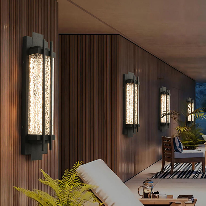 Contemporary Wall Sconce Black Outdoor Wall Light Fixture for Courtyard