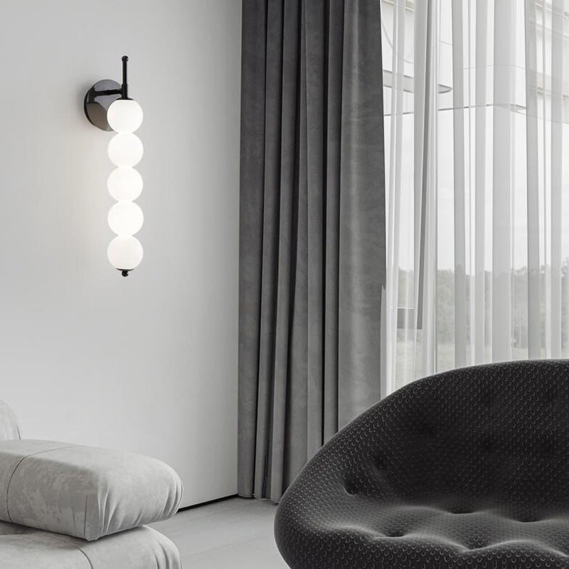 Modern Style White Shade Wall Mounted Sconce Glass Wall Lights for Bedroom